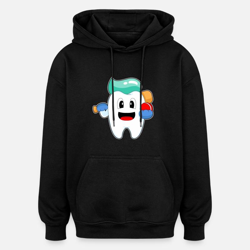 Tooth Cricket Cricket Bat - Sweat à capuche oversize unisexe - noir