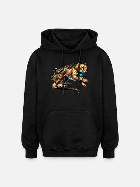 Cheetah - Oversized Unisex Hoodie - black
