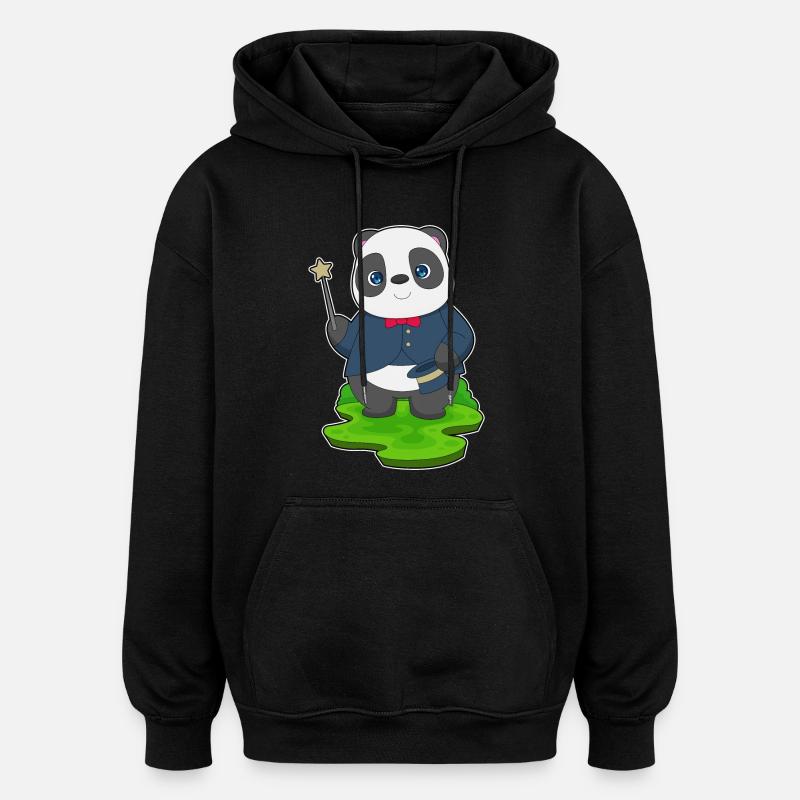 Baguette de sorcier panda - Sweat à capuche oversize unisexe - noir
