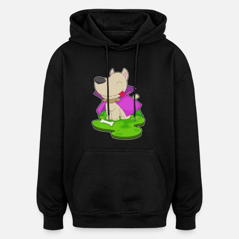 Chien Halloween Vampire - Sweat à capuche oversize unisexe - noir