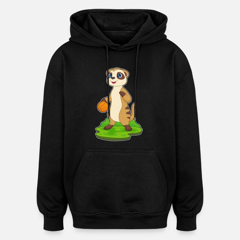 Meerkat Basketteur Basketteur - Sweat à capuche oversize unisexe - noir