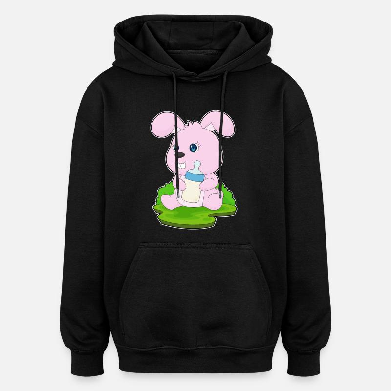 Bunny Lait de biberon - Sweat à capuche oversize unisexe - noir