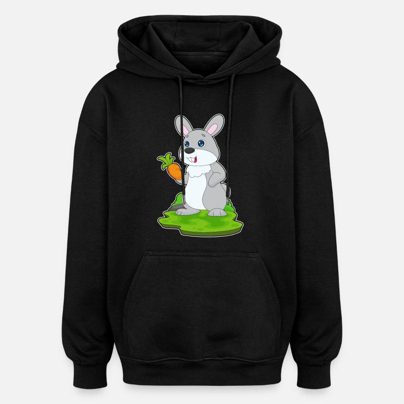 Rabbit Carrot - Oversized Unisex Hoodie - black