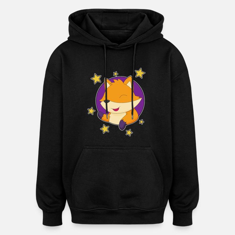 Fuchs Sterne - Oversized Unisex Hoodie - Schwarz