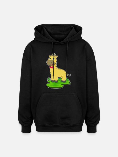 Giraffe Schleife - Oversized Unisex Hoodie - Schwarz