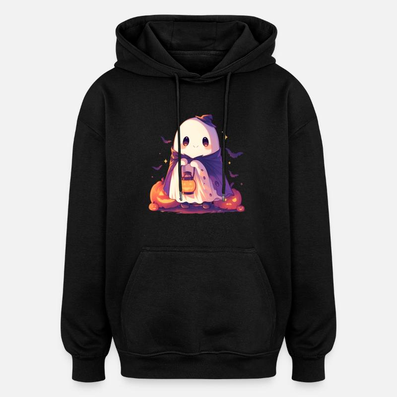 Halloween Ghost Ghost Pumpkin Lantern Gift - Oversized Unisex Hoodie - black