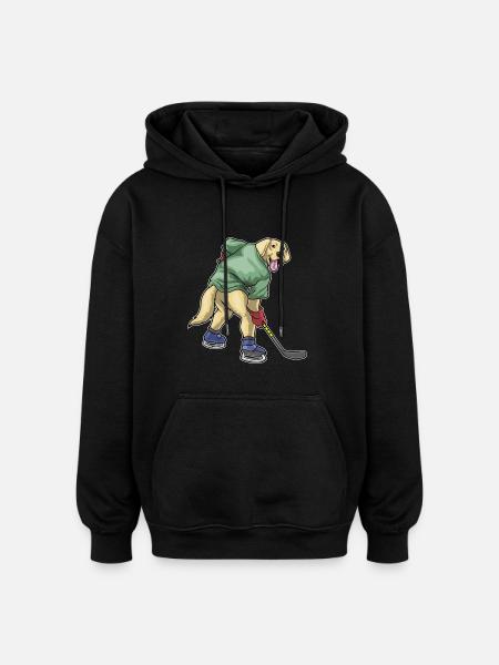 Labrador Hockey Hockey Sticks - Oversized Unisex Hoodie - black