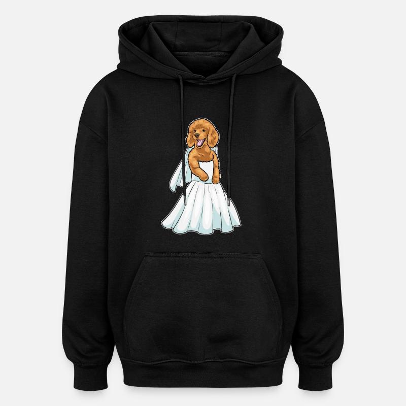 Robe de mariée caniche - Sweat à capuche oversize unisexe - noir