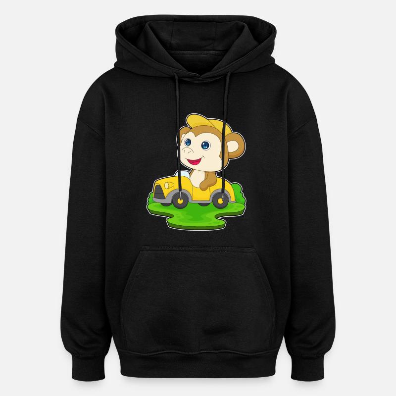 Monkey Car - Oversized Unisex Hoodie - black