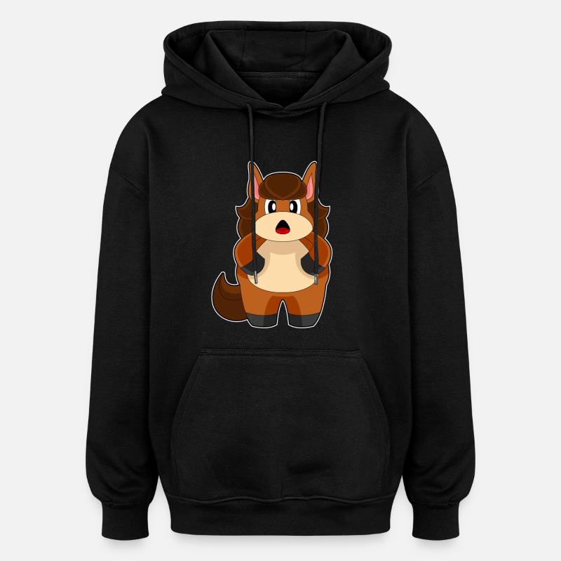 Pferd Dick - Oversized Unisex Hoodie - Schwarz