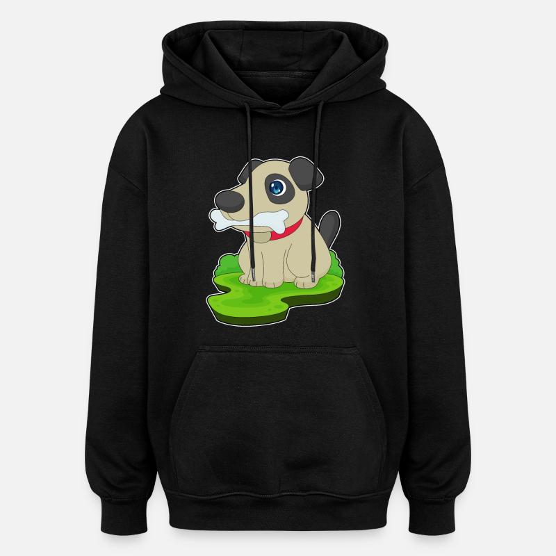 Os de chien - Sweat à capuche oversize unisexe - noir
