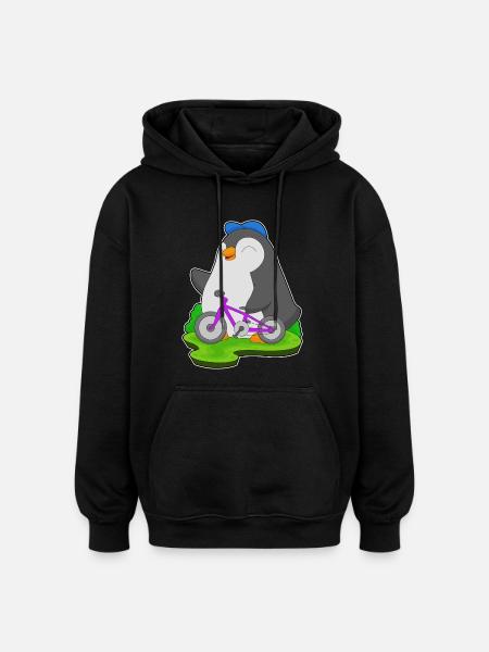 Vélo pingouin - Sweat à capuche oversize unisexe - noir