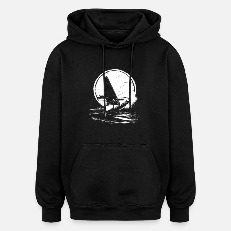 Windsurfing Liebhaber - Oversized Unisex Hoodie - Schwarz
