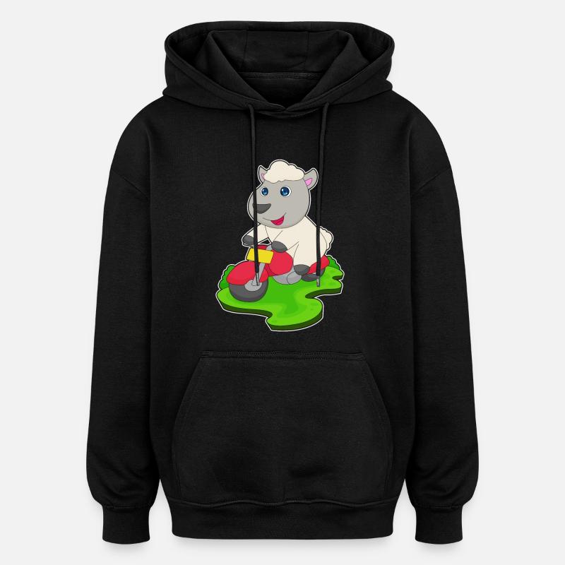 Sheep Scooter - Oversized Unisex Hoodie - black