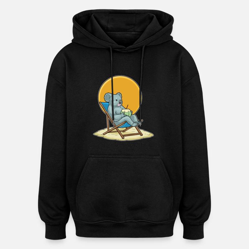 Chaise longue d’été Koala - Sweat à capuche oversize unisexe - noir