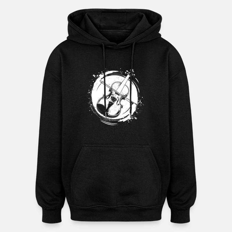 Violon - Sweat à capuche oversize unisexe - noir