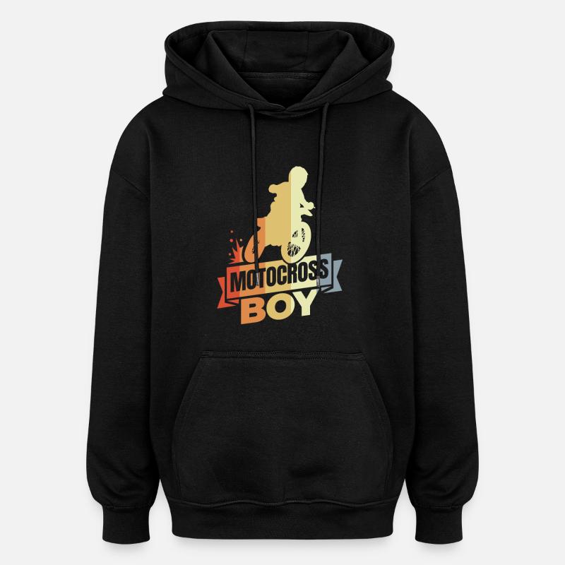 Petit pilote de motocross - Sweat à capuche oversize unisexe - noir