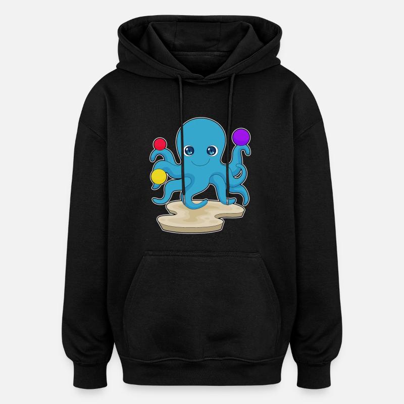 Pieuvre douce - Sweat à capuche oversize unisexe - noir