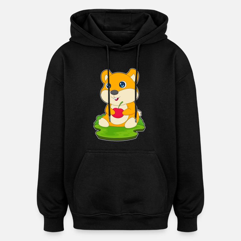 Cerise de hamster - Sweat à capuche oversize unisexe - noir
