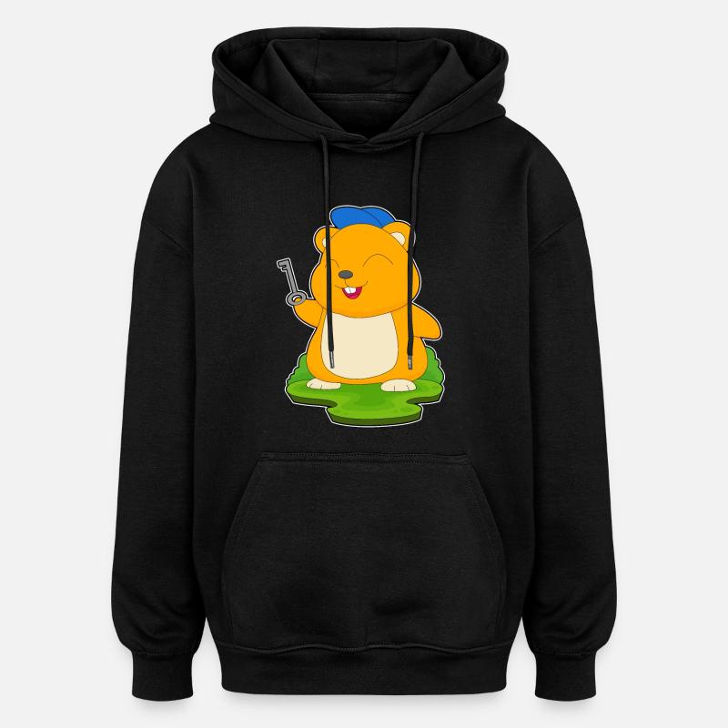 Clé du hamster - Sweat à capuche oversize unisexe - noir
