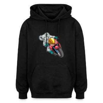 Koala Motorrad - Oversized Unisex Hoodie - Schwarz - Vorne - Noah (186cm)