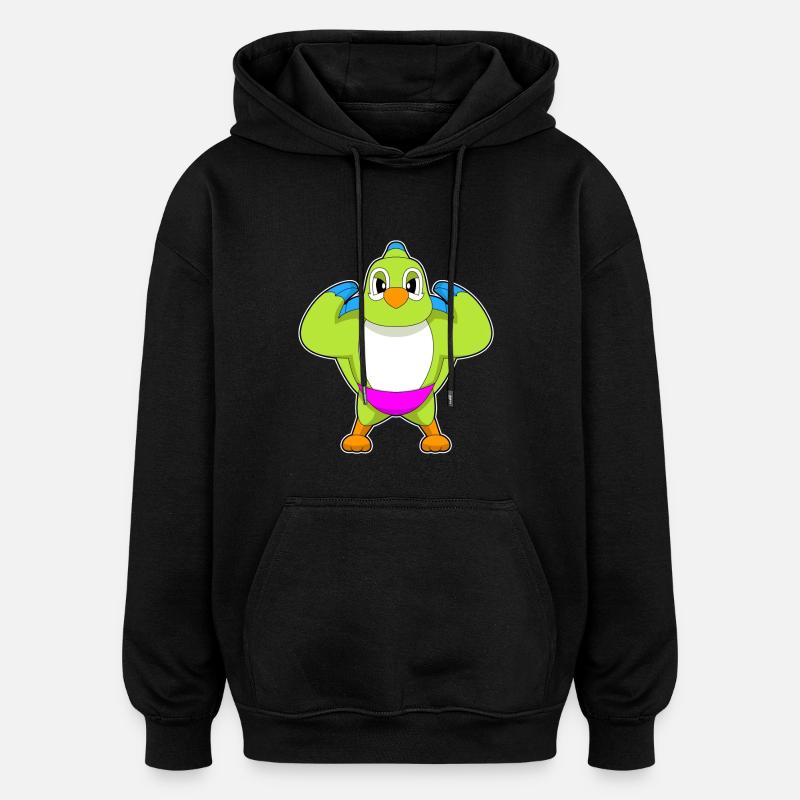 Parrot Bodybuilder Bodybuilding Sport - Sweat à capuche oversize unisexe - noir