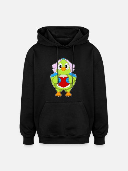 Parrot Bridal Heart Wedding - Oversized Unisex Hoodie - black