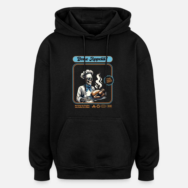 Skeleton Truthahn Koch - Oversized Unisex Hoodie - Schwarz