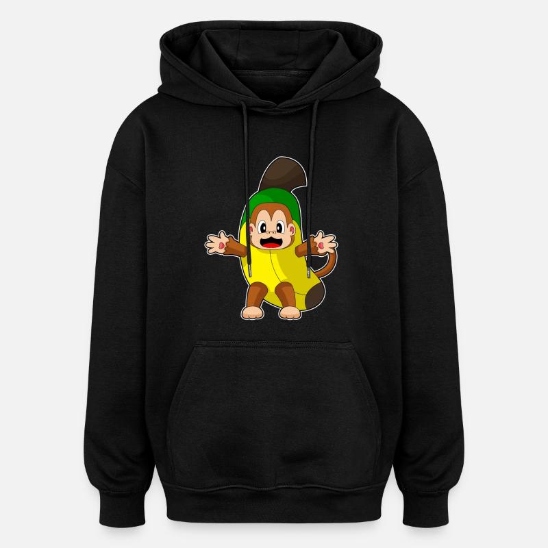 Déguisement Singe Banane - Sweat à capuche oversize unisexe - noir