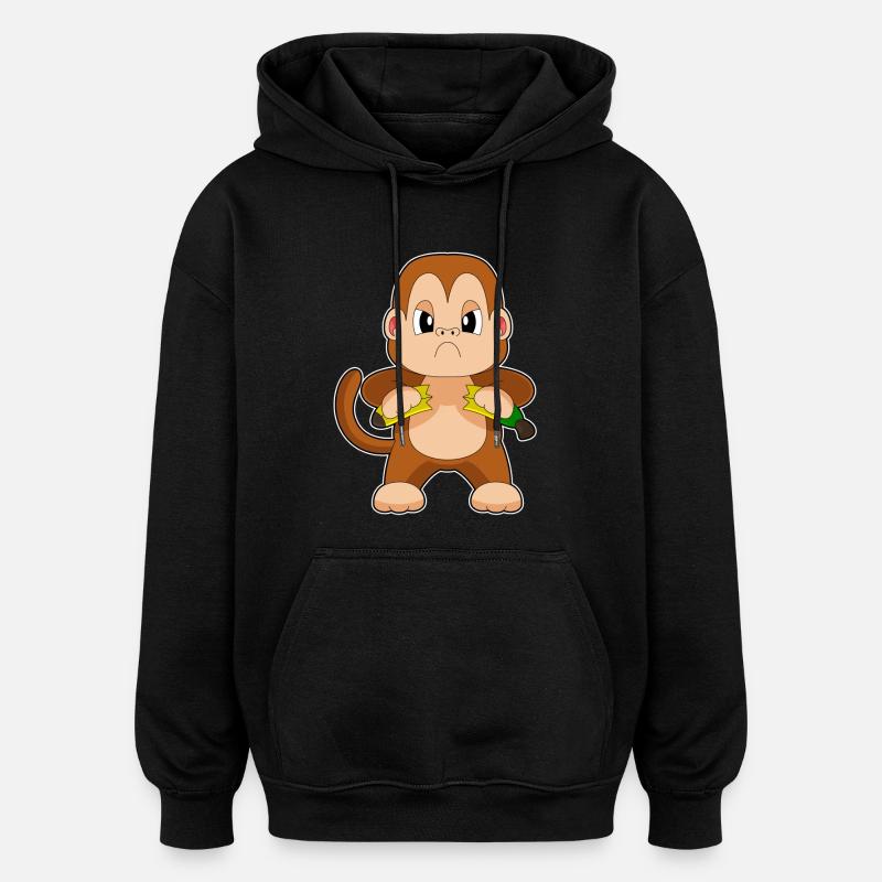 Affe Banane  - Oversized Unisex Hoodie - Schwarz