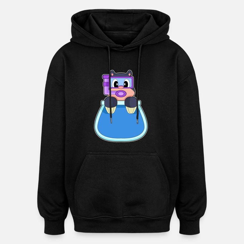 Aquarium de taupes - Sweat à capuche oversize unisexe - noir