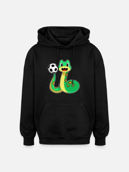 Snake Soccer Player Soccer - Oversized Unisex Hoodie - black