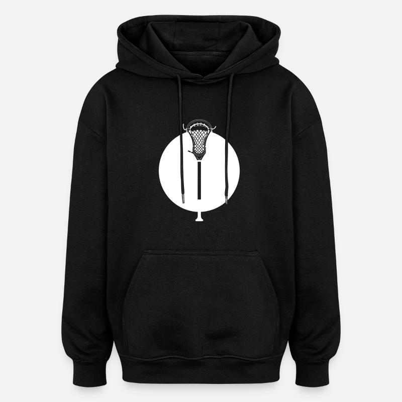 Dessin de batte de crosse - Sweat à capuche oversize unisexe - noir