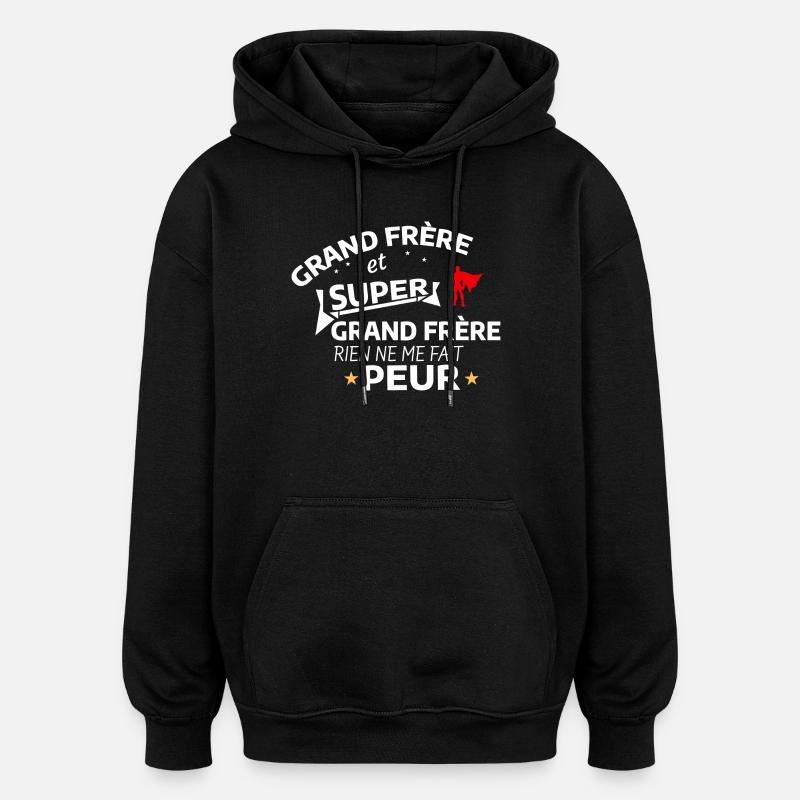 Super Grand Frère Paraphrase Heroïque - Sweat à capuche oversize unisexe - noir