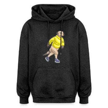 Patins à glace Meerkat - Sweat à capuche oversize unisexe - charbon - Devant - Noah (186cm)
