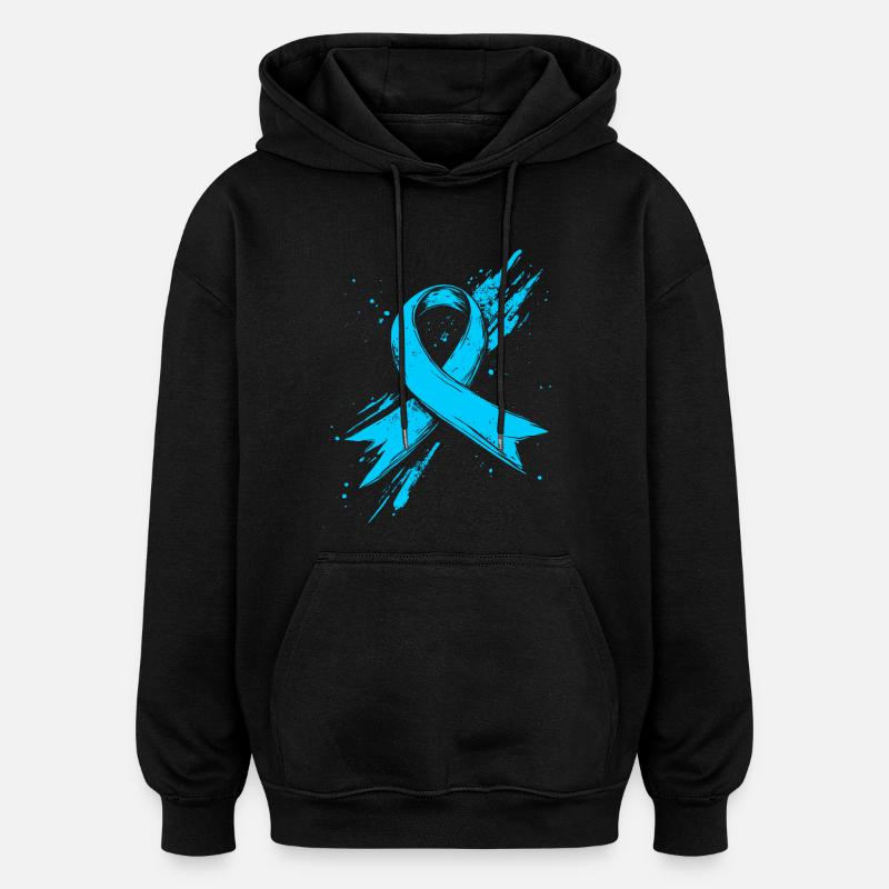 Prostata Krebs Bewusstein Schleife Hellblau - Oversized Unisex Hoodie - Schwarz