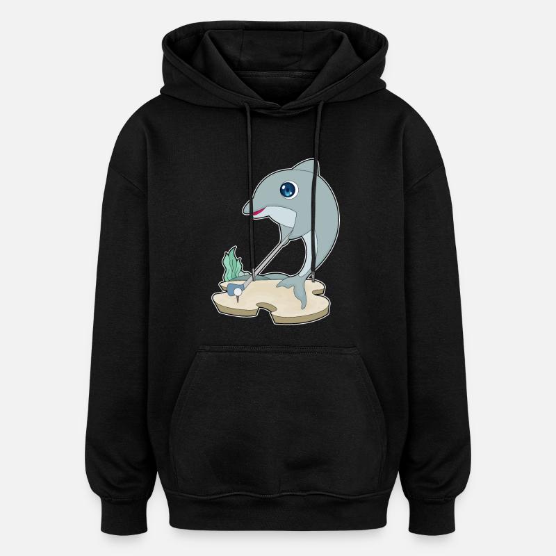 Dolphin Golf Golf Clubs - Sweat à capuche oversize unisexe - noir