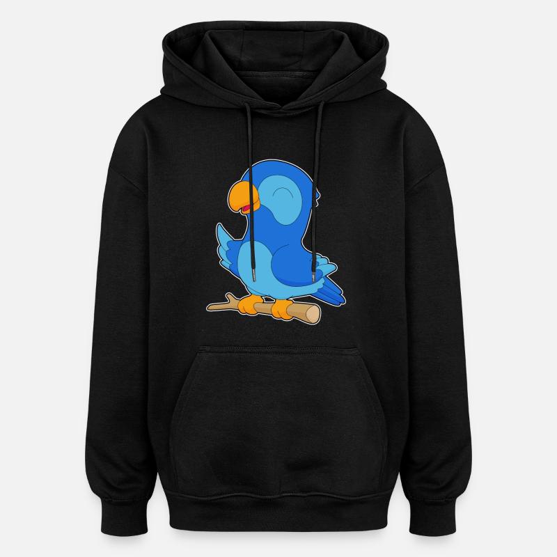 Branche Parrot - Sweat à capuche oversize unisexe - noir