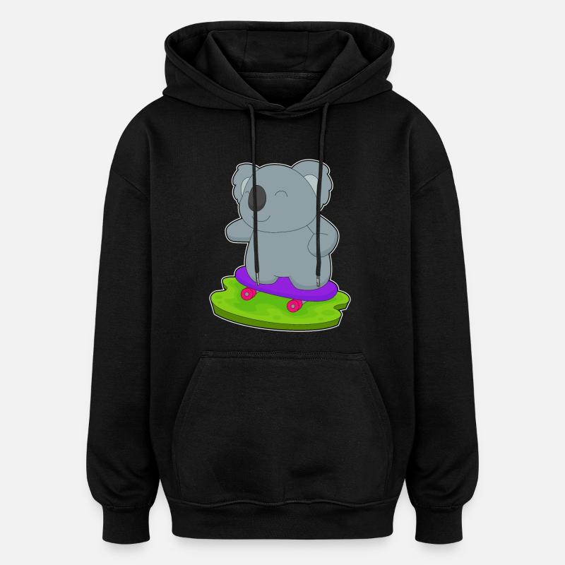 Koala Skater Skateboard - Sweat à capuche oversize unisexe - noir
