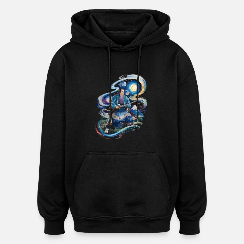 Samurai Ronin Mount Fuji japanisch - Oversized Unisex Hoodie - Schwarz