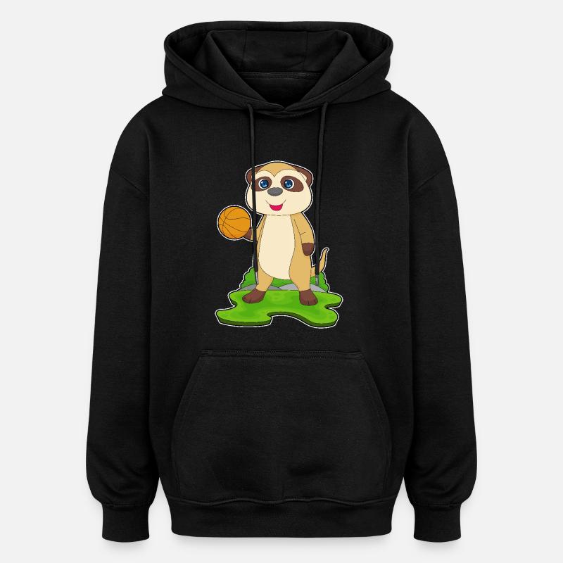 Meerkat Basketteur Basketteur - Sweat à capuche oversize unisexe - noir