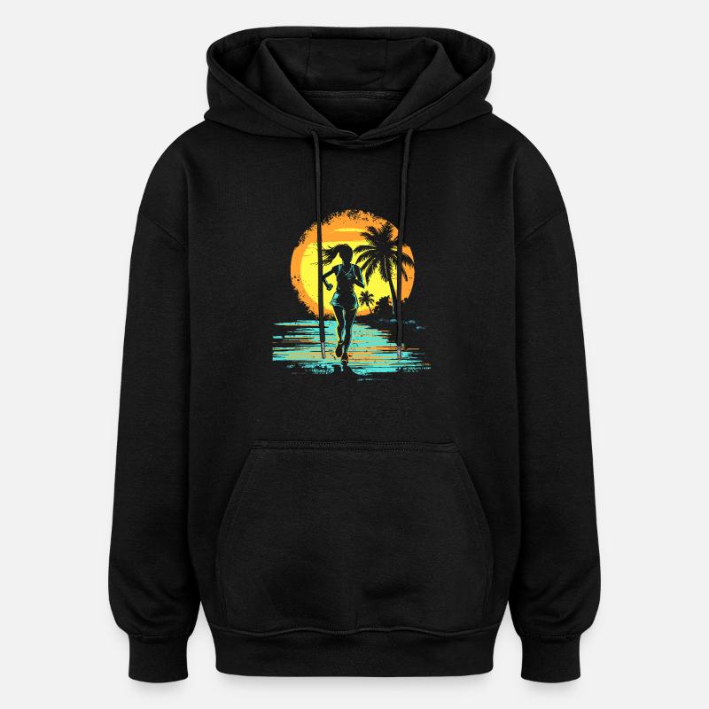 Coureur - Sweat à capuche oversize unisexe - noir