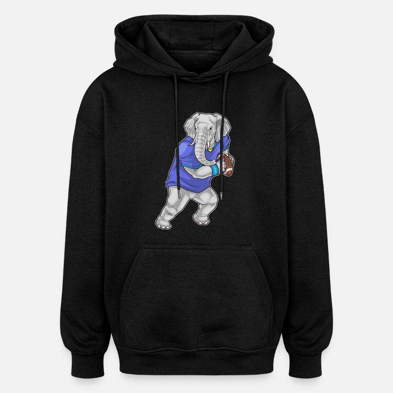 Elephant Football américain - Sweat à capuche oversize unisexe - noir