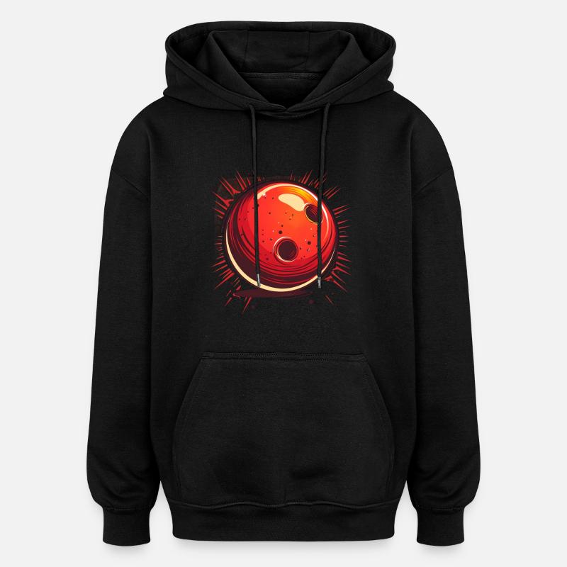 Bowlingkugel Comic Look - Oversized Unisex Hoodie - Schwarz
