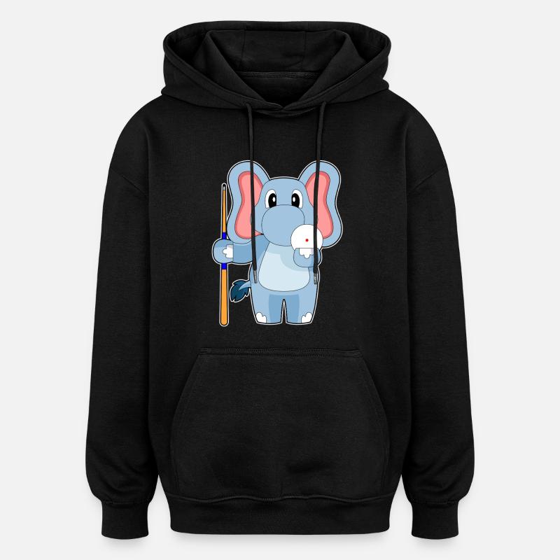 Elefant Billiard Queue - Oversized Unisex Hoodie - Schwarz