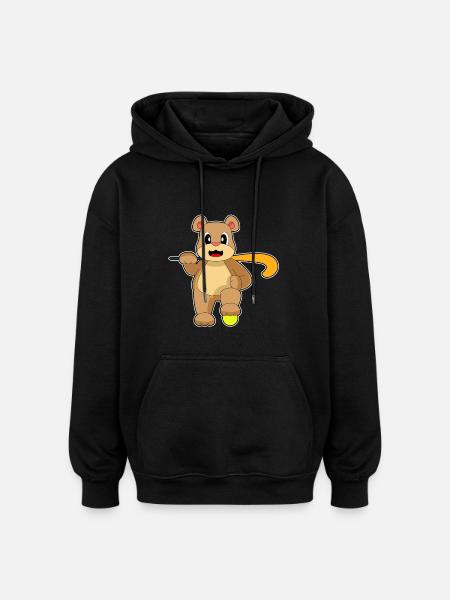 Bär Feldhockey Hockeyschläger - Oversized Unisex Hoodie - Schwarz