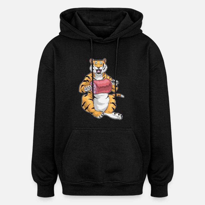Tiger Meat - Oversized Unisex Hoodie - black
