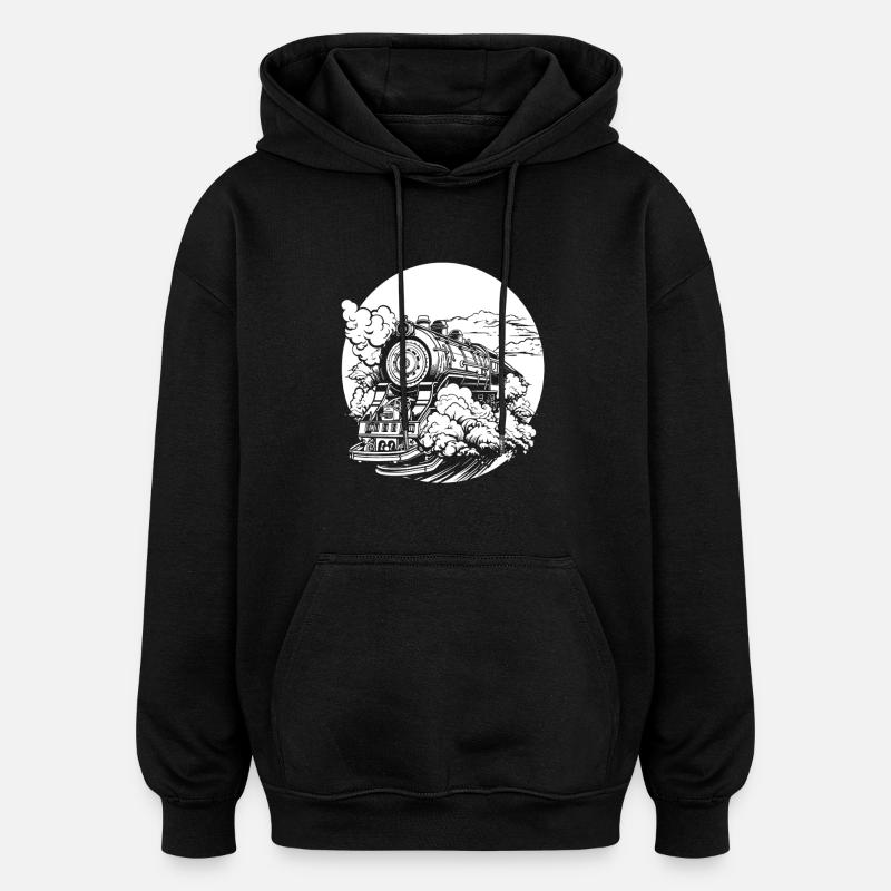 Zug - Oversized Unisex Hoodie - Schwarz