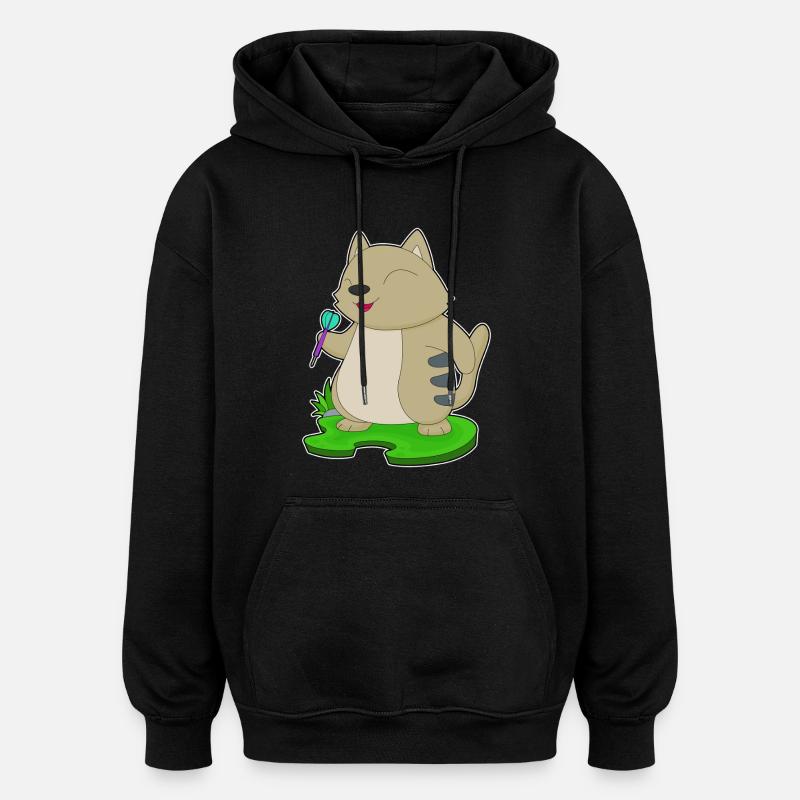 Cat Dart Dart - Sweat à capuche oversize unisexe - noir