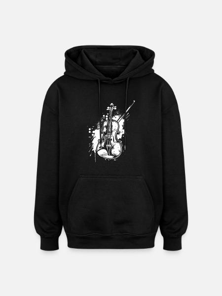 Violon drôle - Sweat à capuche oversize unisexe - noir